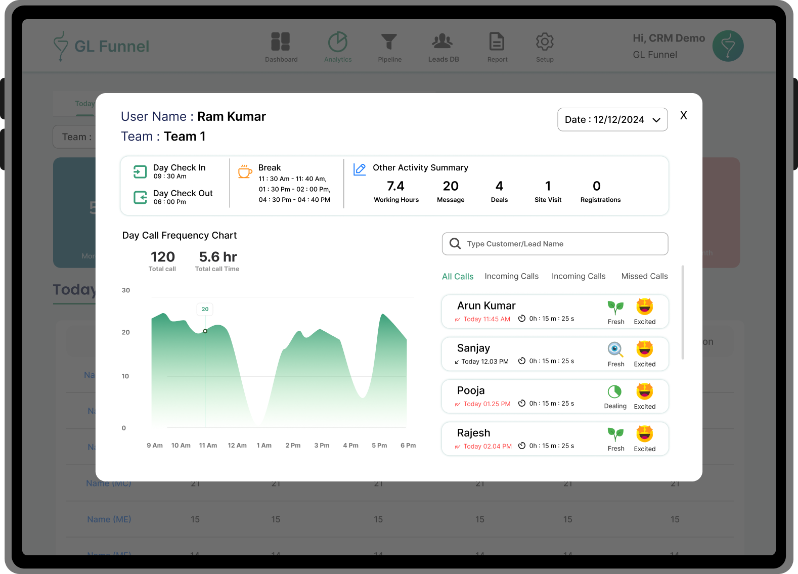 Analytics Popup Mockup